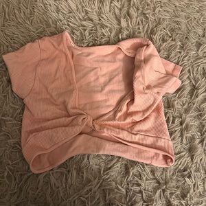 crop top pink crossover